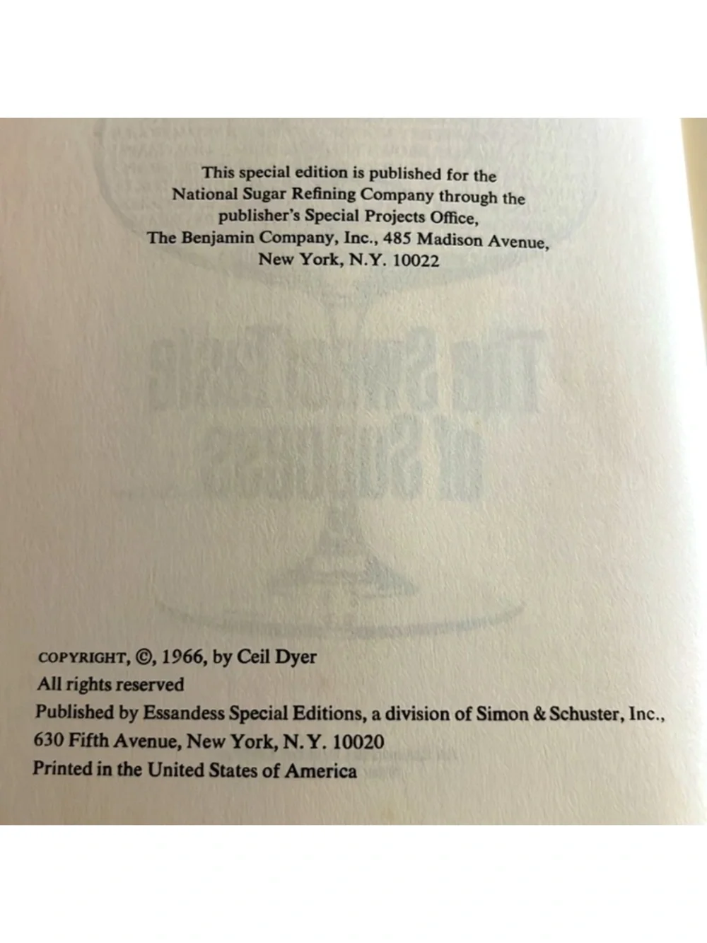 1967 The Sweet Taste of Success Collection of Celebrity Desserts